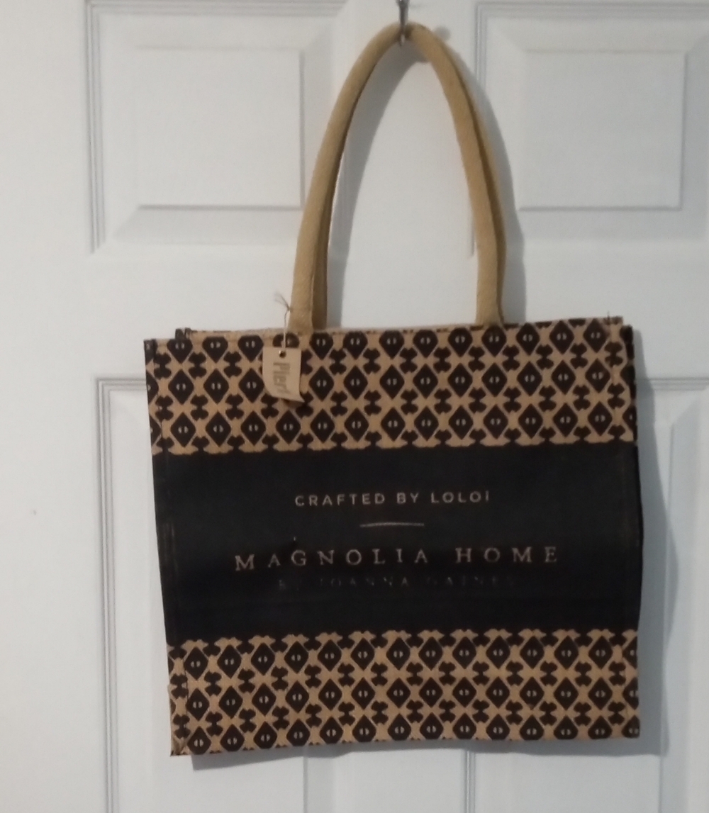 Pier 1 Black and Tan Tote Bag - Picture 3 of 5
